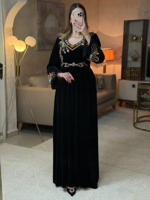 فستان زمرد-أسود