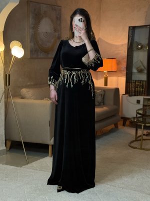 فستان غصن - اسود