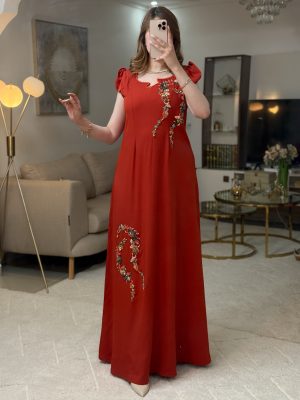 فستان لمسة برتقالي