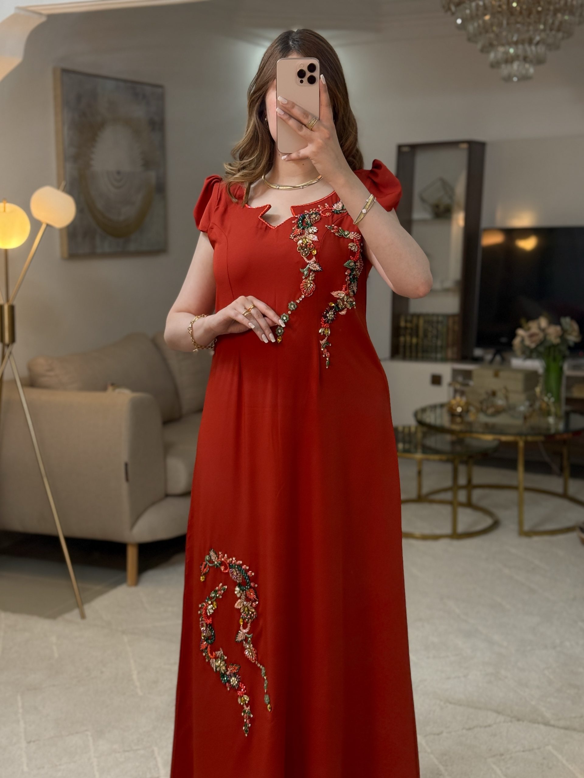 فستان لمسة برتقالي - Image 4