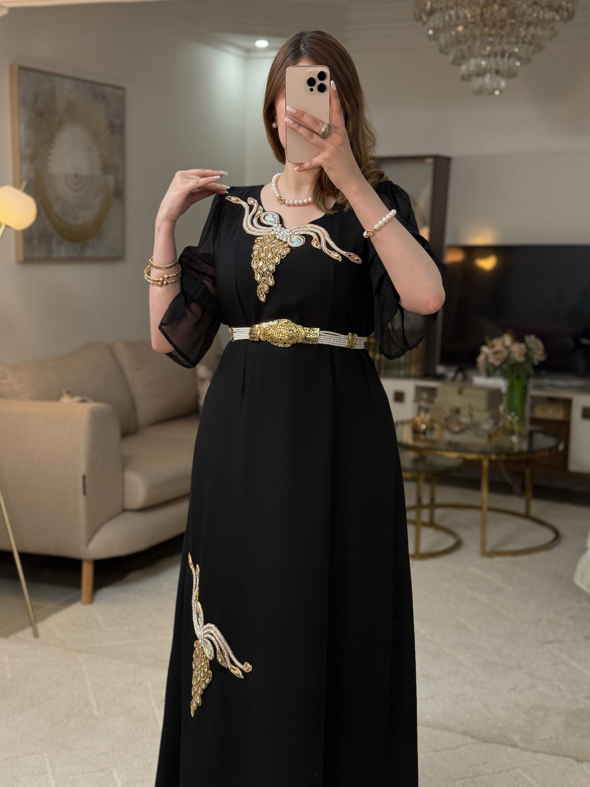 قندورة الماسة اسود - Image 3