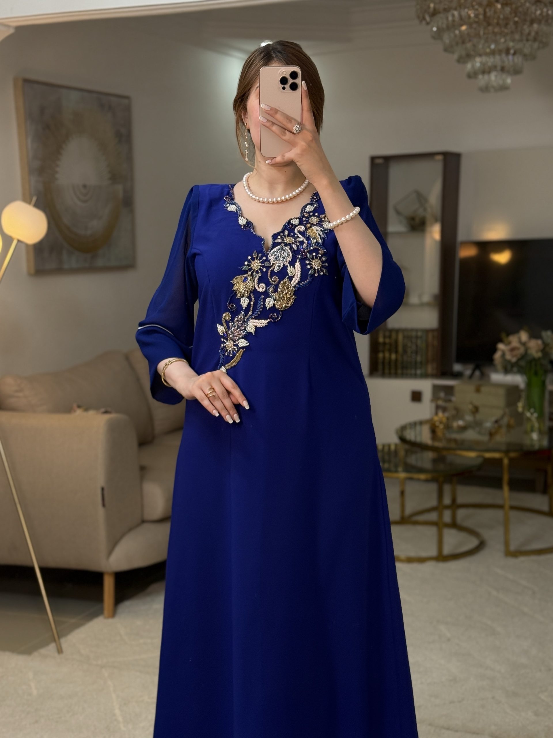 فستان رقة ازرق غامق - Image 3