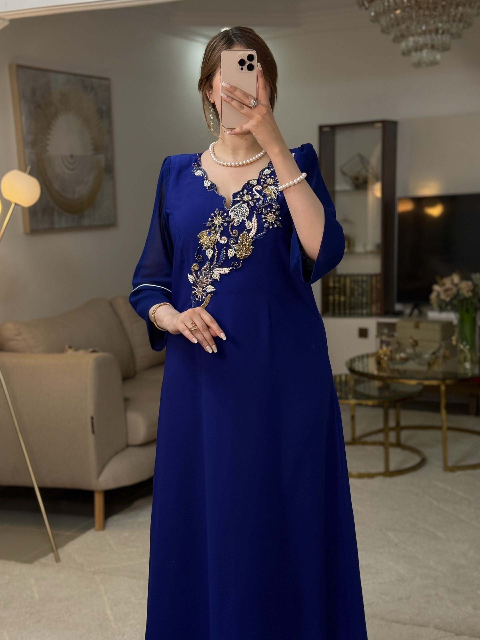 فستان رقة ازرق غامق - Image 4
