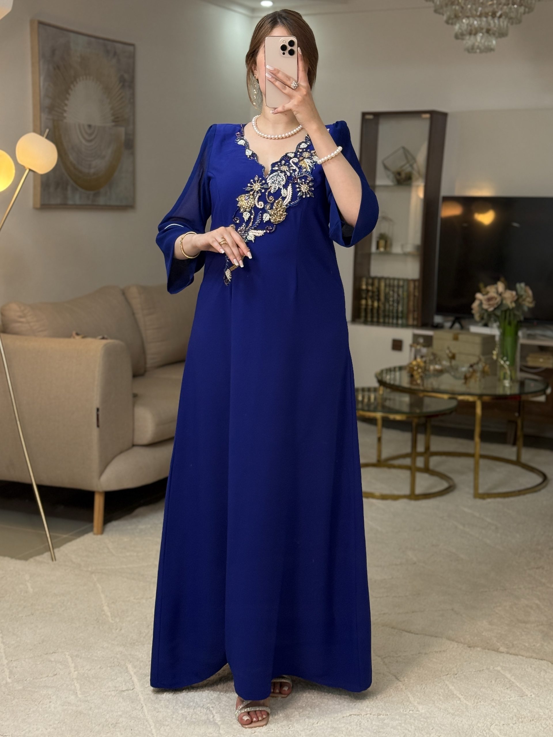 فستان رقة ازرق غامق - Image 2